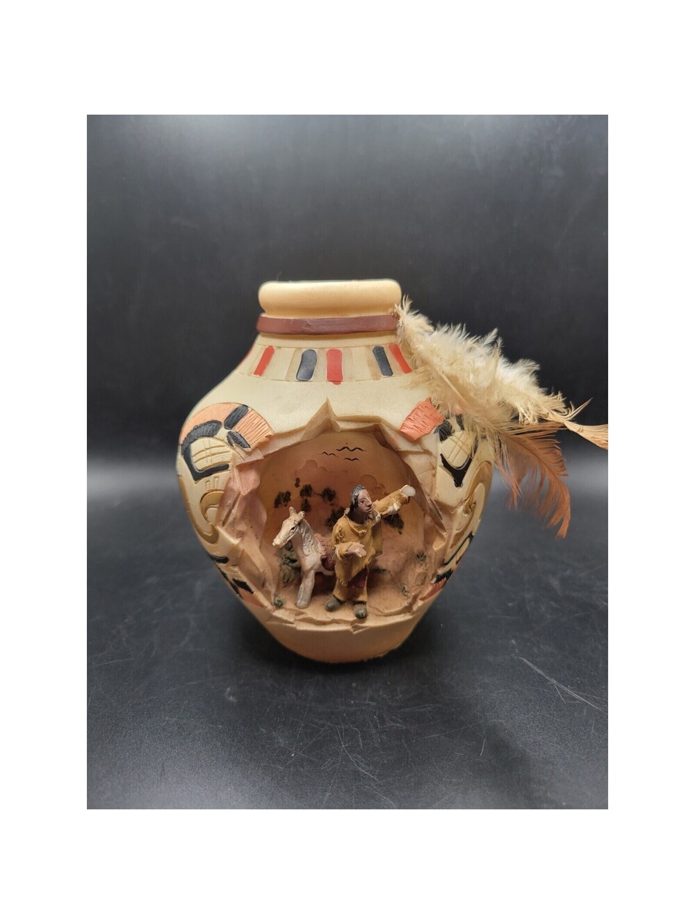Southwestern Reflections Vase 4.5" Native American Horse - Picture 7 of 7